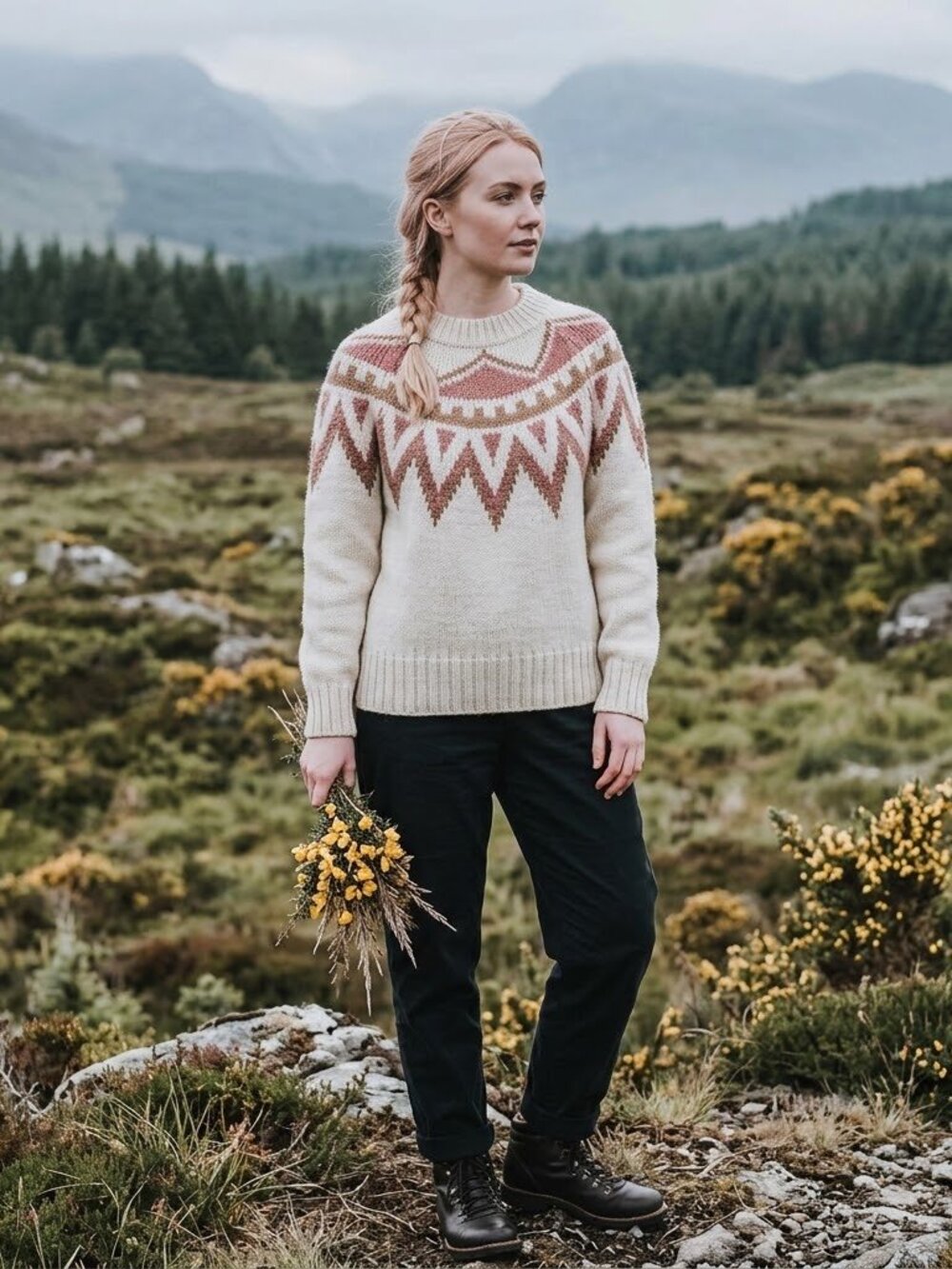 Silverflint Womens Sweater Fair Isle Metallic Knit